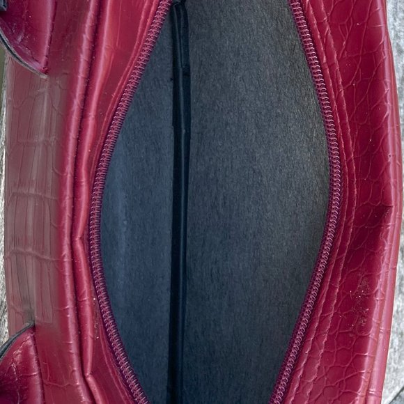 🆕Faux Leather Handbag Purse Bag - Burgundy - Picture 11 of 11